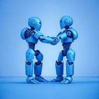 High Quality Cute Robots Image With Blue Color photo