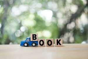 Book rental car. Online booking concept. Travel concept photo