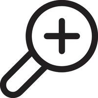 Zoom find icon symbol image vector. Illustration of the search lens design image vector