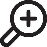 Zoom find icon symbol image vector. Illustration of the search lens design image vector