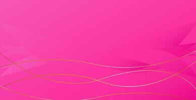 Pink abstract luxury background with wavy and golden ribbon shiny lines. Modern graphic pattern banner template design vector