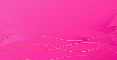 Pink abstract luxury background with wavy and golden ribbon shiny lines. Modern graphic pattern banner template design vector