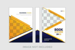 Modern double page business book cover design vector