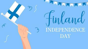Finland Independence Day 6th of December hand drawn vector illustration, poster, banner