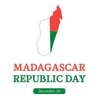 Madagascar república día diciembre 30 vector ilustración diseño con mapa