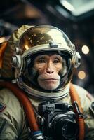 astronaut monkey portrait ,ai generative photo