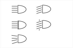 vehicle light icon set vector