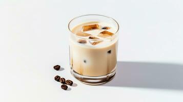 Photo of a White Russian isolated on flat white background. Generative AI