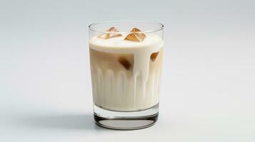 Photo of a White Russian isolated on flat white background. Generative AI