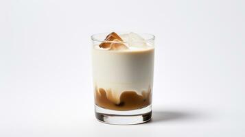 Photo of a White Russian isolated on flat white background. Generative AI