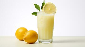 Photo of a Yuzu Citrus drink isolated on flat white background. Generative AI