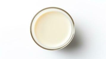 Photo of a Soy Milk isolated on flat white background. Generative AI