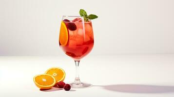 Photo of a Sangria isolated on flat white background. Generative AI