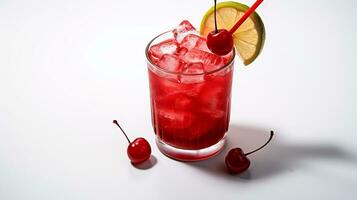 Photo of a Shirley Temple isolated on flat white background. Generative AI