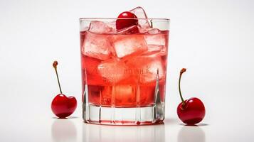 Photo of a Shirley Temple isolated on flat white background. Generative AI