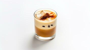 Photo of a Sahlab drink isolated on flat white background. Generative AI