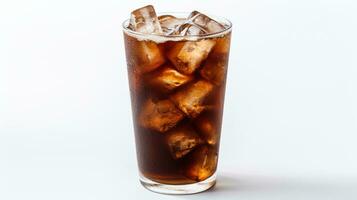 Photo of a Root Beer isolated on flat white background. Generative AI