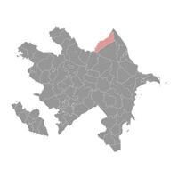 Qusar district map, administrative division of Azerbaijan. vector