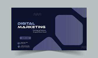 Digital marketing live web banner and corporate social media banner template vector