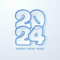 Happy New Year 2024 number. vector