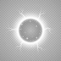 Vector light magic ring with lightning and sparks isolated.