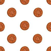 Orange slice seamless hand drawn pattern vector