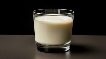 Photo of a Laban Ayran drink isolated on black  background. Generative AI