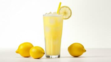 Photo of a Lemonade drink isolated on white background. Generative AI