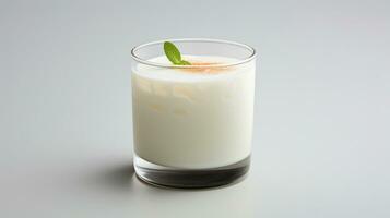 Photo of a Laban Ayran drink isolated on white background. Generative AI