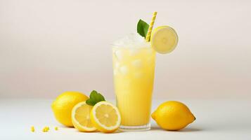 Photo of a Lemonade drink isolated on white background. Generative AI