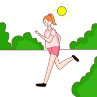Women jogging in sunshine png