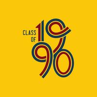 clase de 1990 logo retro vector amarillo antecedentes