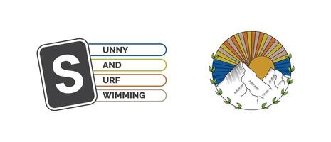 Group of Four Words of same alphabet related to summer vector