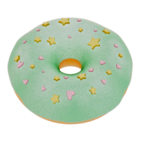 Donut isolated on transparent background . 3D rendering png
