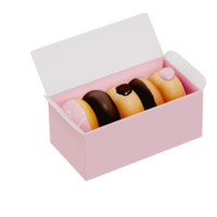 Donut isolated on transparent background . 3D rendering png