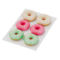 Donut isolated on transparent background . 3D rendering png