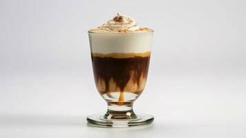 Photo of a Irish Coffee drink isolated on white background. Generative AI