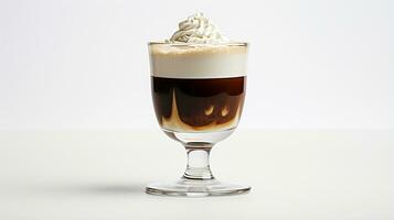 Photo of a Irish Coffee drink isolated on white background. Generative AI