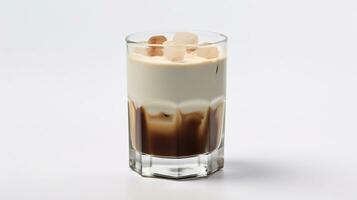 Photo of a Irish Cream Coffee drink isolated on white background. Generative AI