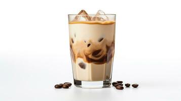 Photo of a Irish Cream Coffee drink isolated on white background. Generative AI