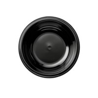Plastic black empty round shaped container on the transparent background, created with generative AI png