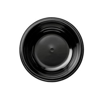 plastica nero vuoto il giro sagomato contenitore su il trasparente sfondo, creato con generativo ai png