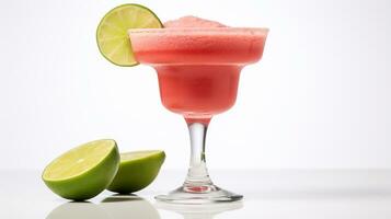 Photo of a Guava Margarita drink isolated on white background. Generative AI