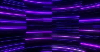 astratto neon blu e viola sfondo. flusso di luce. movimento grafico design. moderno visivo effetto video fondale per digitale, tecnologia, cyberspazio, ciberpunk, o futuristico concetto. 4k