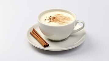 Photo of a Hot Vanilla drink isolated on white background. Generative AI