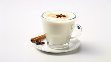 Photo of a Hot Vanilla drink isolated on white background. Generative AI