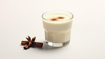 Photo of a Hot Vanilla drink isolated on white background. Generative AI
