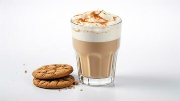 Photo of a Gingerbread Latte drink isolated on white background. Generative AI