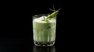 Photo of a Grasshopper drink isolated on black background. Generative AI