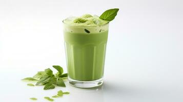 foto de un verde té bebida aislado en blanco antecedentes. generativo ai